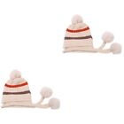  2 Pack M Women's Knit Beanie Hat Hats for Fleece Lined with Pom