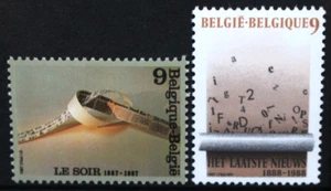 BELGIUM 1987 Newspaper Centenaries. Set of 2. Mint Never Hinged. SG2934/2935. - Picture 1 of 1