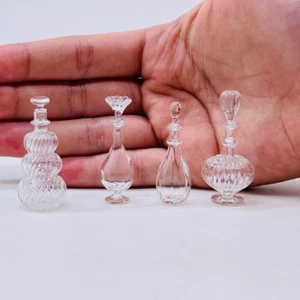 4 pieces Miniature Bottle Perfume, Miniature Glasses, Miniature Jewelry 1:12 - Picture 1 of 6