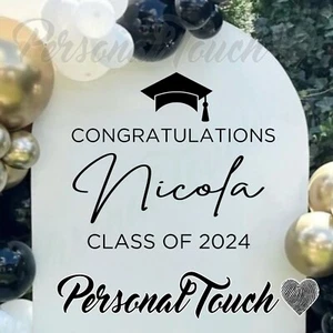 Personalised GRADUATION Vinyl Decal for Sail Board Backdrop Balloon Sign Party - Picture 1 of 10