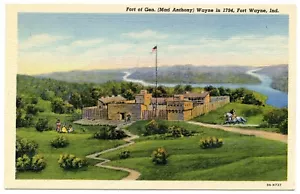 Fort Wayne Indiana IN, General Mad Anthony Wayne Fort in 1794 Postcard c1933 - Picture 1 of 2