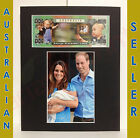 Prince George In $100 Australian Novelty Note & 4X6 In 8X10 Matted Memorabilia