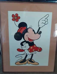 RARE COLLECTABLE - Minnie Mouse Vintage Framed Print  (28"X 22") - FREE SHIPPING - Picture 1 of 1