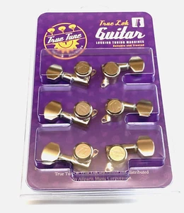 Allparts True Lok Nickel LOCKING 6 Inline Mini Guitar Tuners TK-7574-001 - Picture 1 of 1