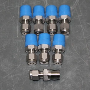 (8) Ham-Let Male Connectors 768L-SS-4MM X 1/4, 4mm Tube x 1/4" NPT Pipe, 316 SS - Picture 1 of 6