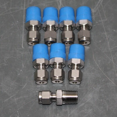 (8) Ham-Let Male Connectors 768L-SS-4MM X 1/4, 4mm Tube x 1/4" NPT Pipe, 316 SS - Image 1 of 4