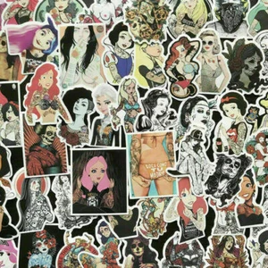 50Pcs Anime Sexy Girl Stickers Pack Tattoo Women Cartoon Princess Laptop Decals - Picture 1 of 11
