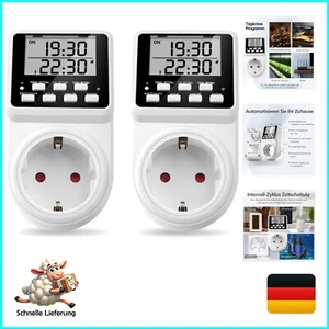 2 x Intervall Digitale Zeitschaltuhr Steckdose mit unendlichem Zyklus, 3 Tage... - Bild 1 von 9