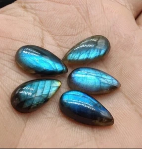 Natural Labradorite Cabochon Big Pear Shape Calibrated Loose Gemstones All Sizes - Picture 1 of 8
