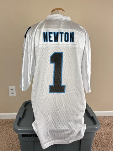 Vintage Reebok Carolina Panthers Cam Newton #1 White Jersey Men’s Size XL Cover