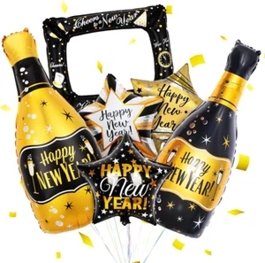Silvester Deko 2025 XXL, 6 Stück Silvester Folienballon, Happy New Year Deko Bal - Bild 1 von 7