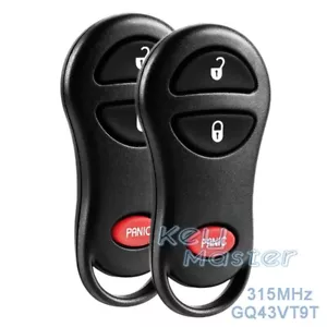 2x for Dodge Durango Dakota Ram 1500 Jeep Grand Cherokee Remote Key Fob GQ43VT9T - Picture 1 of 5