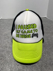 NEW Kids I paused my game to be here Under 10 Year old snapback mesh CLEANED Hat - Picture 1 of 10