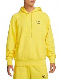 NEW NIKE AIR SWOOSH HOODY HOODIE TOP JACKET SWOOSH 90'S yellow FLEECE PULLOVER - Picture 1 of 8