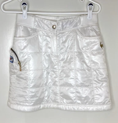 Le Coq Sportif Golf Women's size 7 Solid White Skirt Pockets Quilted France VTG - Image 1 of 4