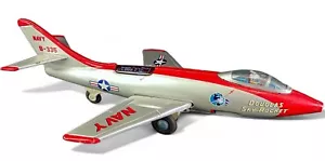 Vintage Airplane Douglas NAVY Sky Rocket Tin Toy Plane HTC Japan - Picture 1 of 17