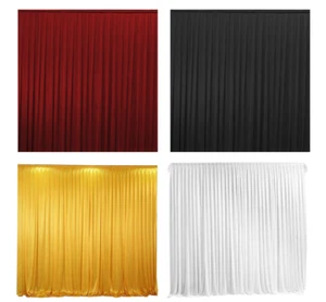 Black 3M x 3M Wedding Backdrop Drape Sheer Curtain Stage Background - Picture 1 of 6