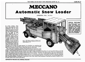 Hobby Costruzioni Meccano Model Automatic Snow Loader - DVD - Photo 1/1