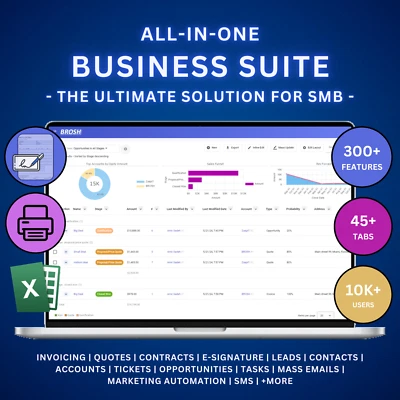 BROSH CRM and ERP with PDF invoices Quotes E-Signature 6 Months Starter License - Image 1 of 4