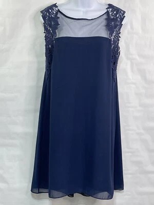 Vestido Vaina Esley Para Mujer Talla L Azul Marino Poliéster Encaje Sin Mangas Cremallera Foto 1 de 4