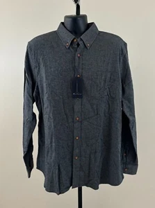 BEN SHERMAN NWT Men XL Black Twill Flannel Classic Long Sleeve Button Down Shirt - Picture 1 of 7