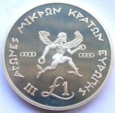 Cyprus 1989 European Games  1 Pound Silver Coin,Proof