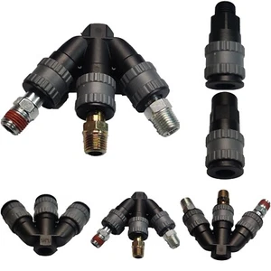 New 1/4 in. Male Female NPT FNPT Splitter ABS Universal Coupler Quick Connect - Picture 1 of 9