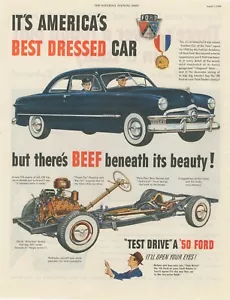 OLD 1950 THE 50 FORD AMERICAN MAGAZINE MOTOR CAR ADVERT b208 - Foto 1 di 1