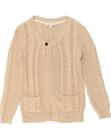 FAT FACE Womens Cardigan Sweater UK 10 Small  Beige Cotton ZS17