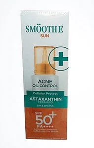 Smooth E Sunscreen Serum Asta Acne Oil Control SPF50+PA++++ UV Protect Fast 30gm - Picture 1 of 10
