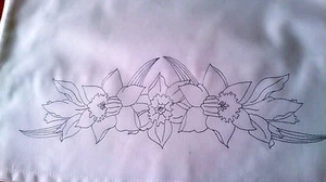 Ready to embroider pillow cases Daffodil spring flowers poly cotton CS0064 - Picture 1 of 1