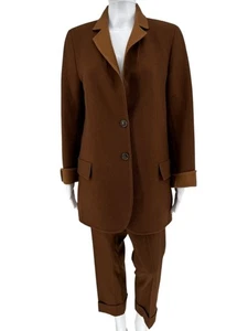 A-K-R-I-S - Camel Wolle-Kaschmir Blazer & Tapered Hosenanzug - Größe 10 - Bild 1 von 23