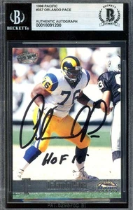 Orlando Pace Beckett BAS Signed 1998 Pacific Rookie Autograph - Picture 1 of 2