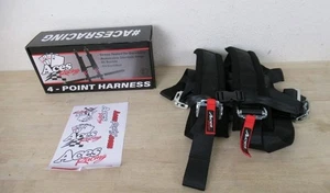 Aces Racing 4 Point Harness with 2 Inch Padding and Ez Buckle Technology - Black - Bild 1 von 2