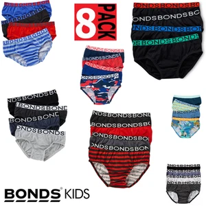 8 x Bonds Boys Briefs Underwear Undies Jocks Patterned Kids Bottoms - Assorted - Picture 1 of 5