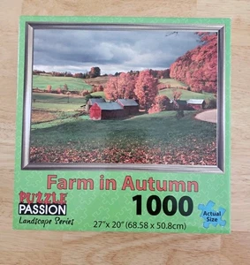 Bauernhof Herbst 1000 Teile Landschaft Puzzle Puzzle Leidenschaft 27"x20" versiegelt - Bild 1 von 1