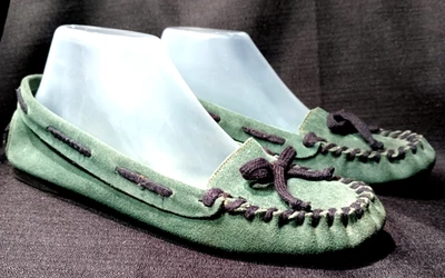 MOCASINES MUJER RAMPAGE CUERO VERDE CON SUELA DE GOMA TALLA US 7M Foto 1 de 4