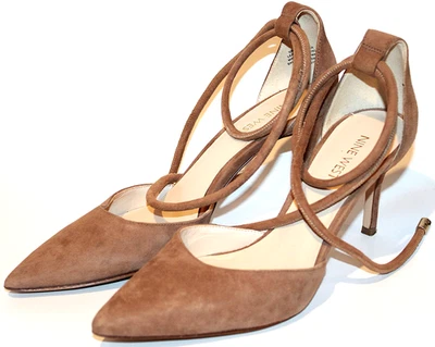 Nine West Millenio Strappy Women's 7M Suede Leather Pointed Toe High Heels Brown - Image 1 of 4