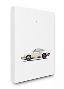 The Stupell Home Décor Collection Minimal Bold Whiteout 911 White Car Poster ... - Picture 1 of 5