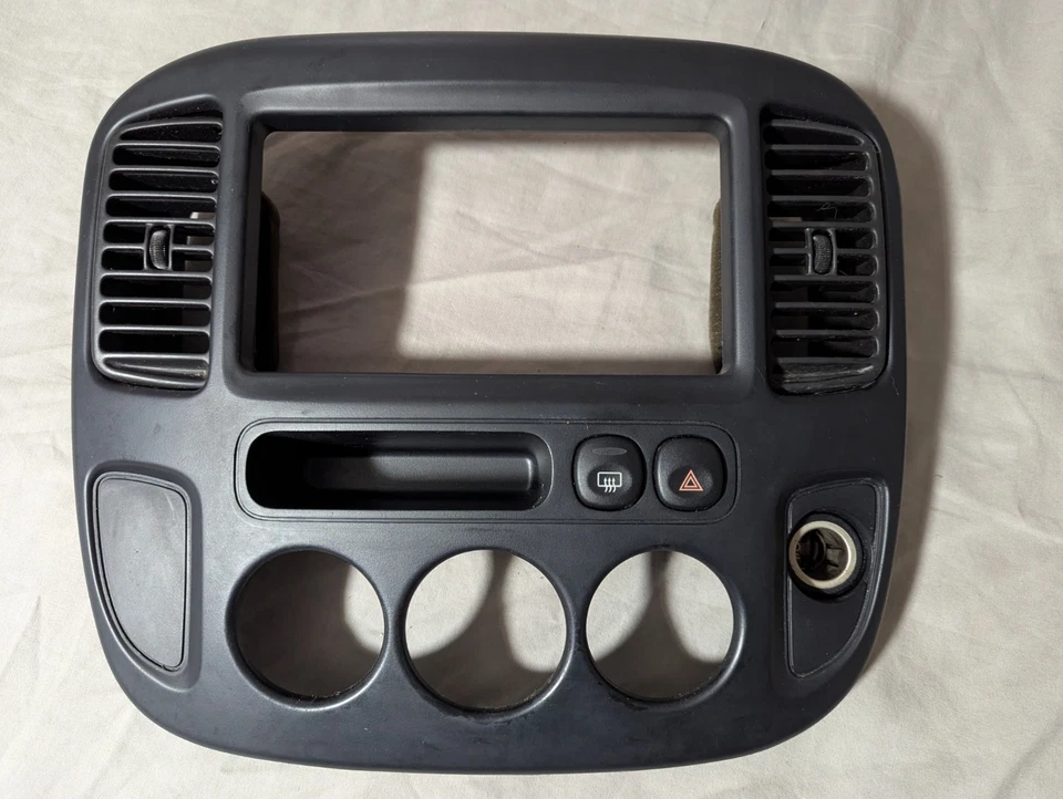 2001-07 Ford Escape/ Mazda Tribute Center Dash Radio Climate Control Bezel Black - Image 1 of 4