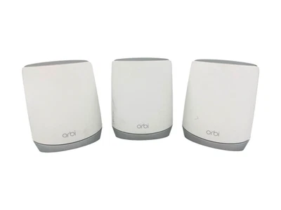 NETGEAR Orbi 960 Series AXE11000 Quad Band Mesh WiFi 6E System 3pack White *READ - Image 1 of 4