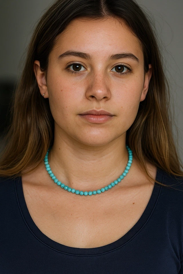 Gargantilla Natural 3mm Turquesa Cuentas Reina Collar Sanación Reiki Energía Regalos Foto 1 de 1