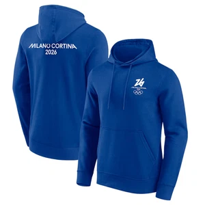 Milano Cortina 2026 Olympics Hoodie Men's Blue Logo Top - New - Picture 1 of 3