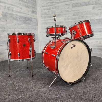 二手复古 Gretsch Progressive 爵士鼓套装 20 世纪 60 年代橘子 - 非常好 — 第 1/4 张图片