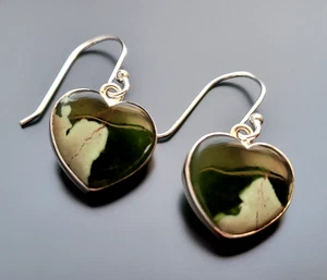 Unikat 925 Sterling Silber Ohrring Chrom-Chalzedon Edelstein Echtschmuck - Bild 1 von 7