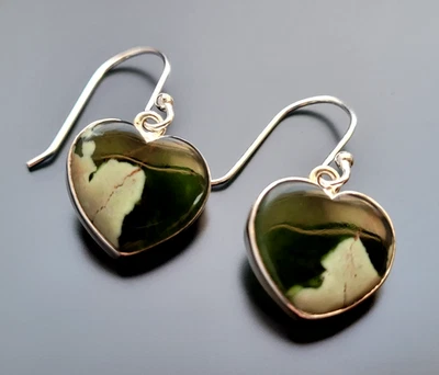 Unikat 925 Sterling Silber Ohrring Chrom-Chalzedon Edelstein Echtschmuck - Bild 1 von 4