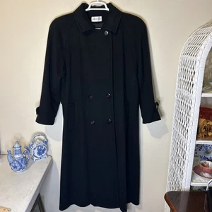 Forstmann Charles Klein Wollmantel Damen XL schwarz USA schwer gefüttert ohne Etikett - Bild 1 von 10