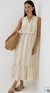 Papaya Plus Size Cream Midi Smock Dress Size 22 - Picture 1 of 8