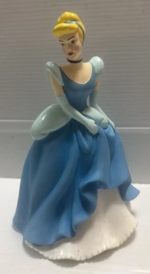 Vintage Disney Princess Cinderella Coin Piggy Bank Blue Dress Hard Plastic Retro - Image 1 of 4