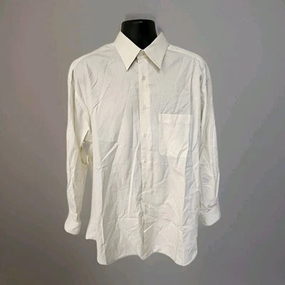 ERMENEGILDO ZEGNA SHIRT SIZE 43/17 XL OFF WHITE BUTTON DOWN OXFORD LONG SLEEVE - Image 1 of 4